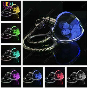 Custom Crystal Keychain with 7-Color Changing Led Lights