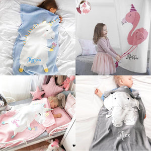Personalized 3D Animal Children's Blankets with Name