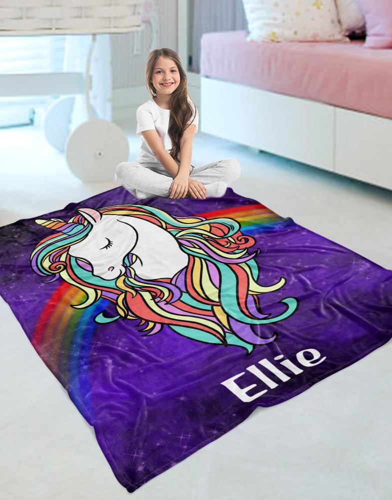 Custom Magical Unicorn Cozy Plush Fleece Blanket